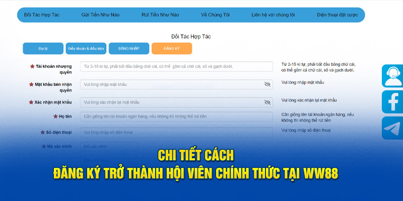 Chi tiết cách đăng ký trở thành hội viên chính thức tại WW88 